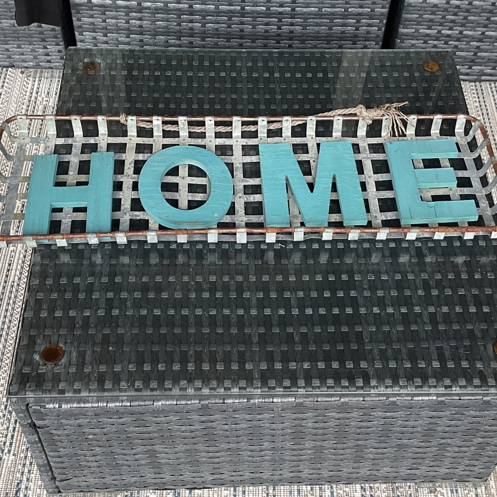 Decorative Home Sign with Blue Letters